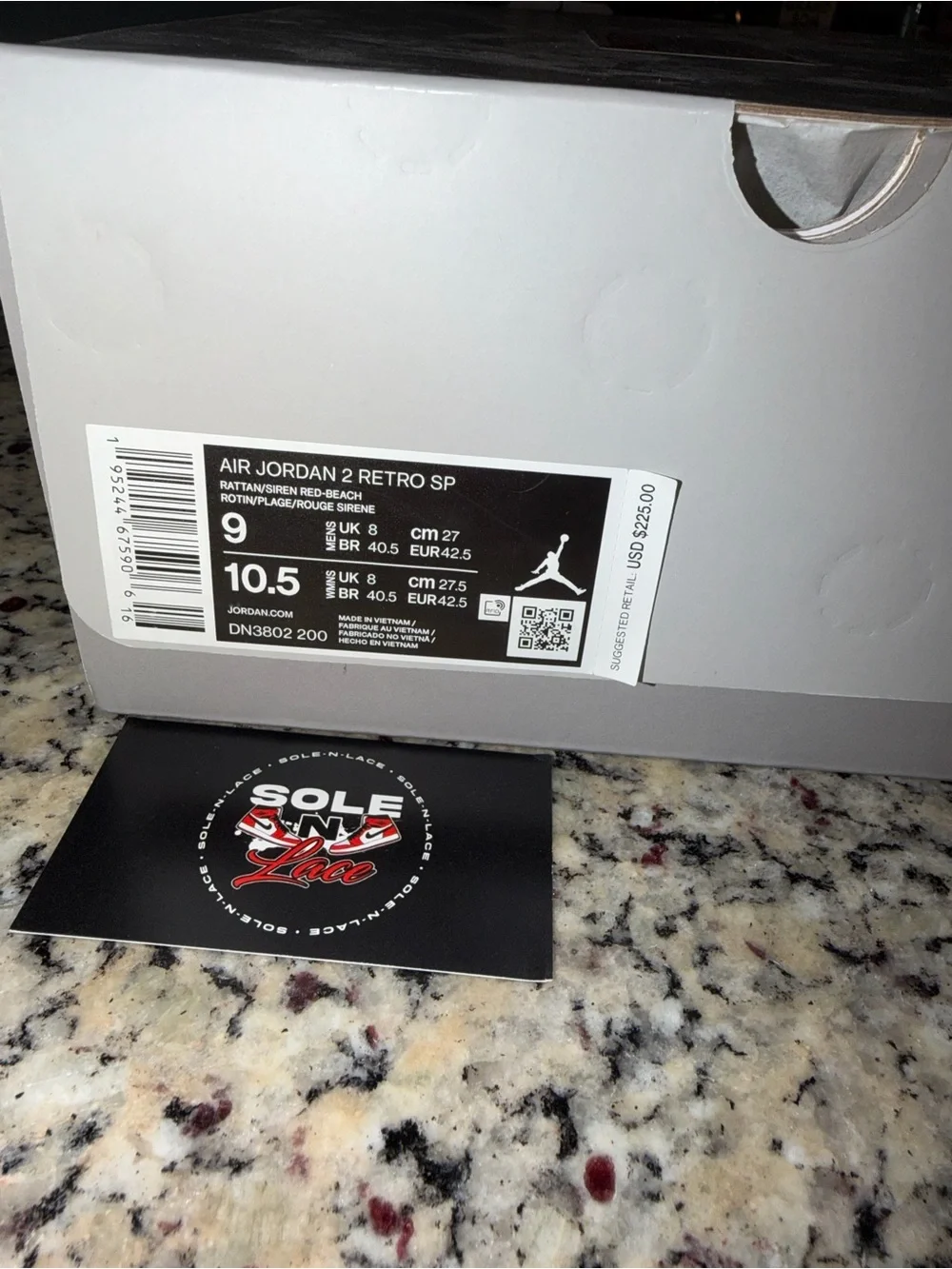 Size 9 Jordan 2 Retro SP Union Rattan SKU DN3802-200 Brand New